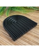 Texturált fekete tálca - szögletes és ovál végekkel, kicsi - fehér színben