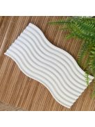 Texturált fehér tálca - hullámos alappal - fehér