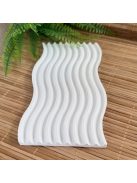 Texturált fehér tálca - hullámos alappal - fehér