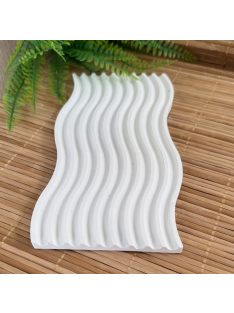 Texturált fehér tálca - hullámos alappal - fehér