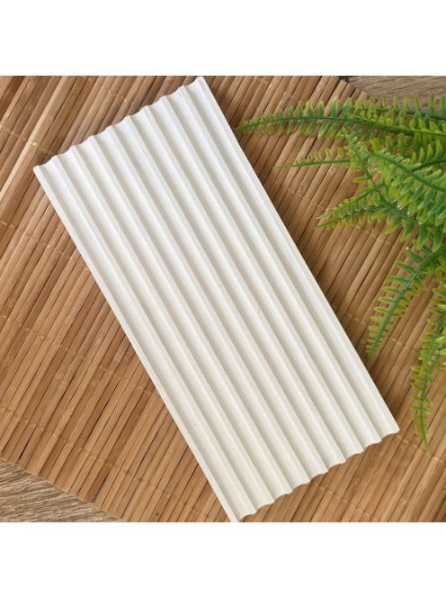 Texturált fehér tálca - téglalap alapú - fehér