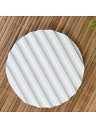 Texturált fehér tálca - kör alapú, kicsi - fehér