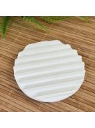 Texturált fehér tálca - kör alapú, kicsi - fehér