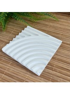 Texturált fehér tálca - négyzet alapú, kicsi - fehér