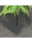 Texturált fekete tálca - szögletes és ovál végekkel - 2 db, fekete színben