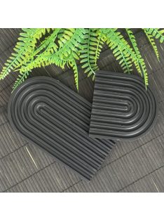   Texturált fekete tálca - szögletes és ovál végekkel - 2 db, fekete színben