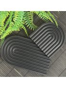 Texturált fekete tálca - szögletes és ovál végekkel - 2 db, fekete színben