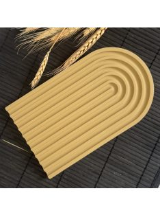   Texturált bézs tálca - szögletes és ovál végekkel - bézs színben