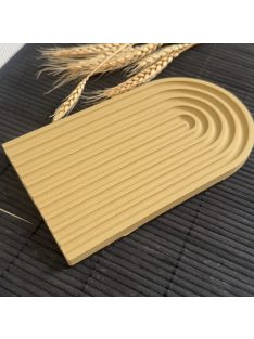   Texturált bézs tálca - szögletes és ovál végekkel - bézs színben