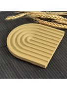 Texturált bézs tálca - szögletes és ovál végekkel, kicsi - bézs színben