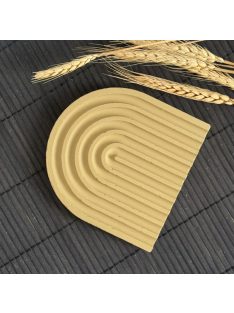   Texturált bézs tálca - szögletes és ovál végekkel, kicsi - bézs színben