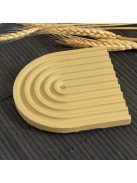 Texturált bézs tálca - szögletes és ovál végekkel, kicsi - bézs színben