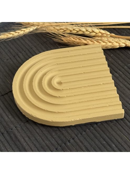 Texturált bézs tálca - szögletes és ovál végekkel, kicsi - bézs színben