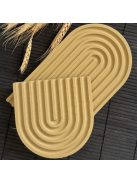 Texturált bézs tálca - szögletes és ovál végekkel - 2 db, bézs színben