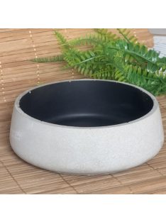 Dekor tál - natúr beton felülettel, fekete belsővel