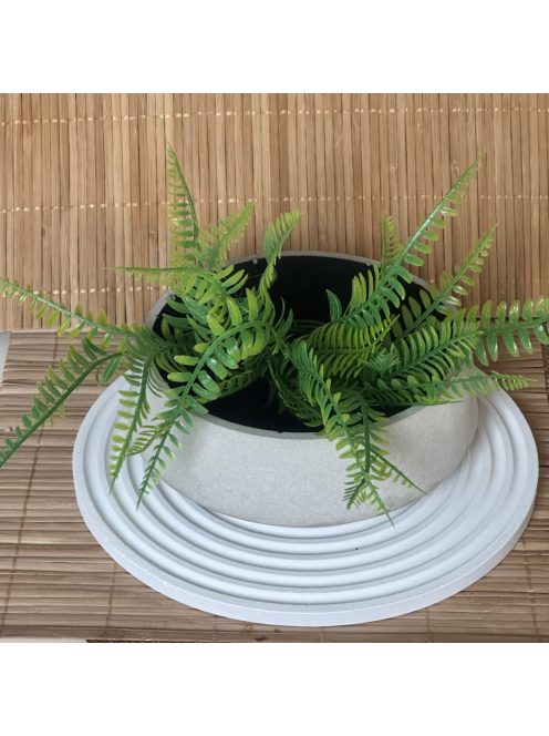 Dekor tál - natúr beton felülettel, fekete belsővel