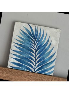 Kék pálmalevél - felakasztható betonkép