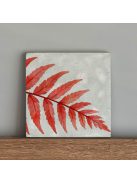 Piros páfránylevél - felakasztható betonkép