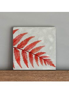 Piros páfránylevél - felakasztható betonkép