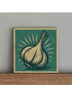 Retro food tábla - fokhagyma - felakasztható betonkép