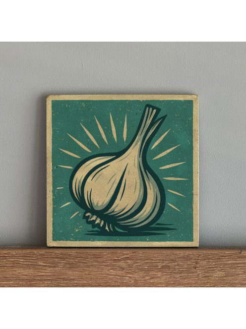 Retro food tábla - fokhagyma - felakasztható betonkép