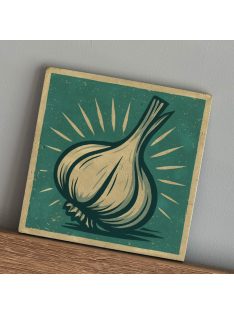 Retro food tábla - fokhagyma - felakasztható betonkép