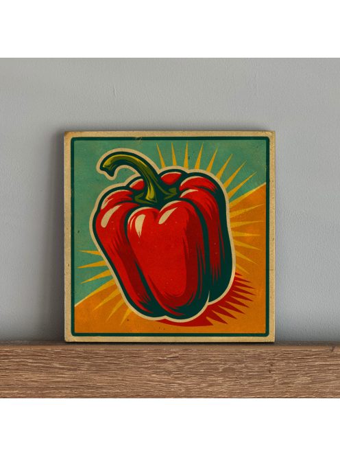 Retro food tábla - paprika - felakasztható betonkép