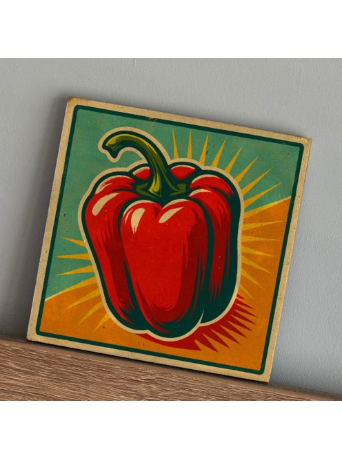 Retro food tábla - paprika - felakasztható betonkép