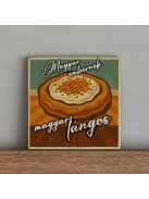 Retro food tábla - lángos - felakasztható betonkép