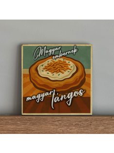 Retro food tábla - lángos - felakasztható betonkép